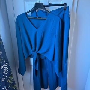 Elegant Two Piece crop top and wide leg pants